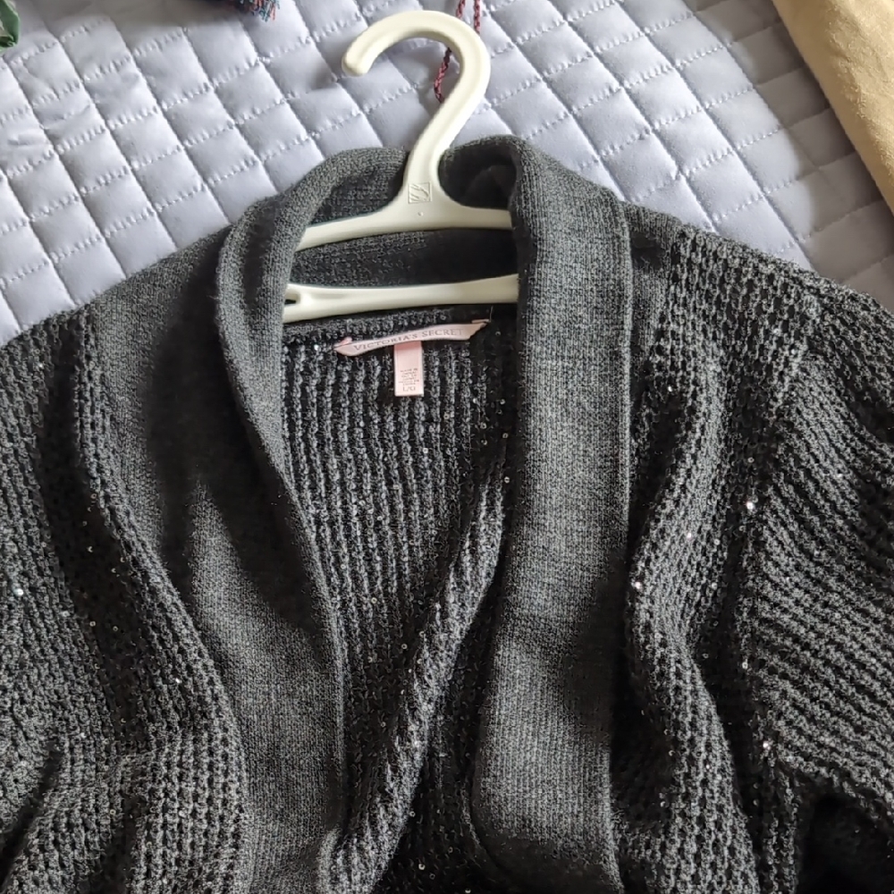 Victoria Secret Open-Front Knit Cardigan with Shawl Collar